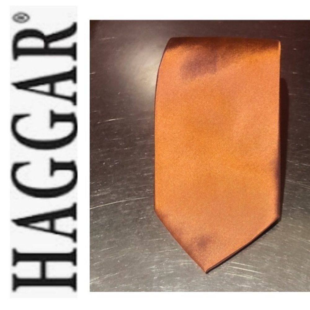 NWT Haggar 100% Silk Tie Burnt Orange